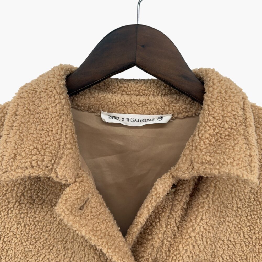 12th Tribe x The Salty Blonde Teddy Brown Color Block Jacket Size Small - Picture 4 of 8